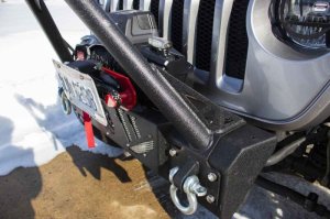 Jeep Wrangler Unlimited JKU Body Armor - Front - Fishbone Offroad - Barracuda Stinger Bar - `07-`18